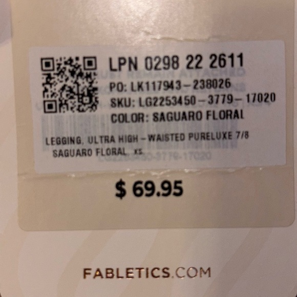 Fabletics Leggings PureLux Ultra High Waist Cropped Leggings Saguaro Floral XS - Picture 14 of 14